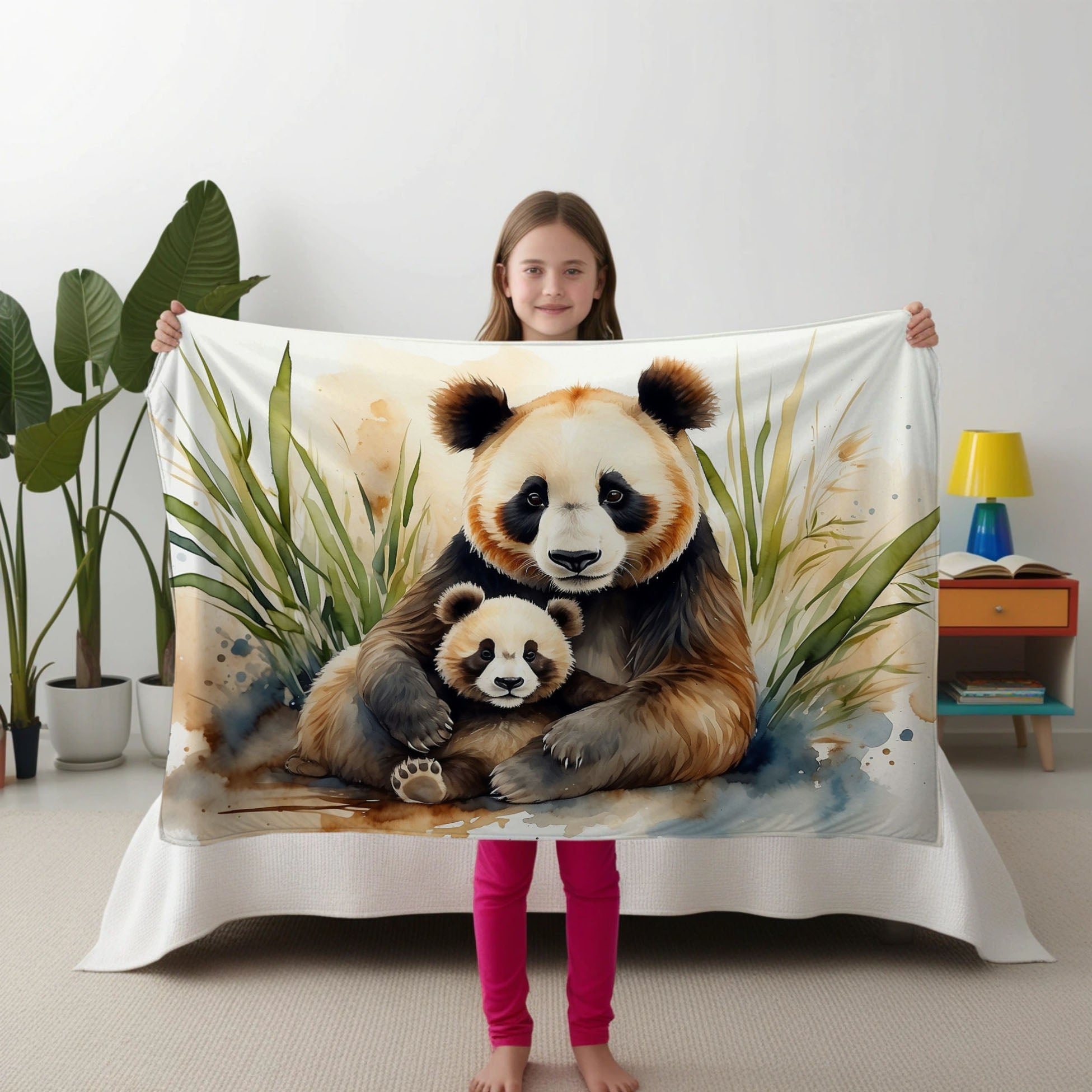 Panda personalized blanket for newborn and kids - Panda Hugs