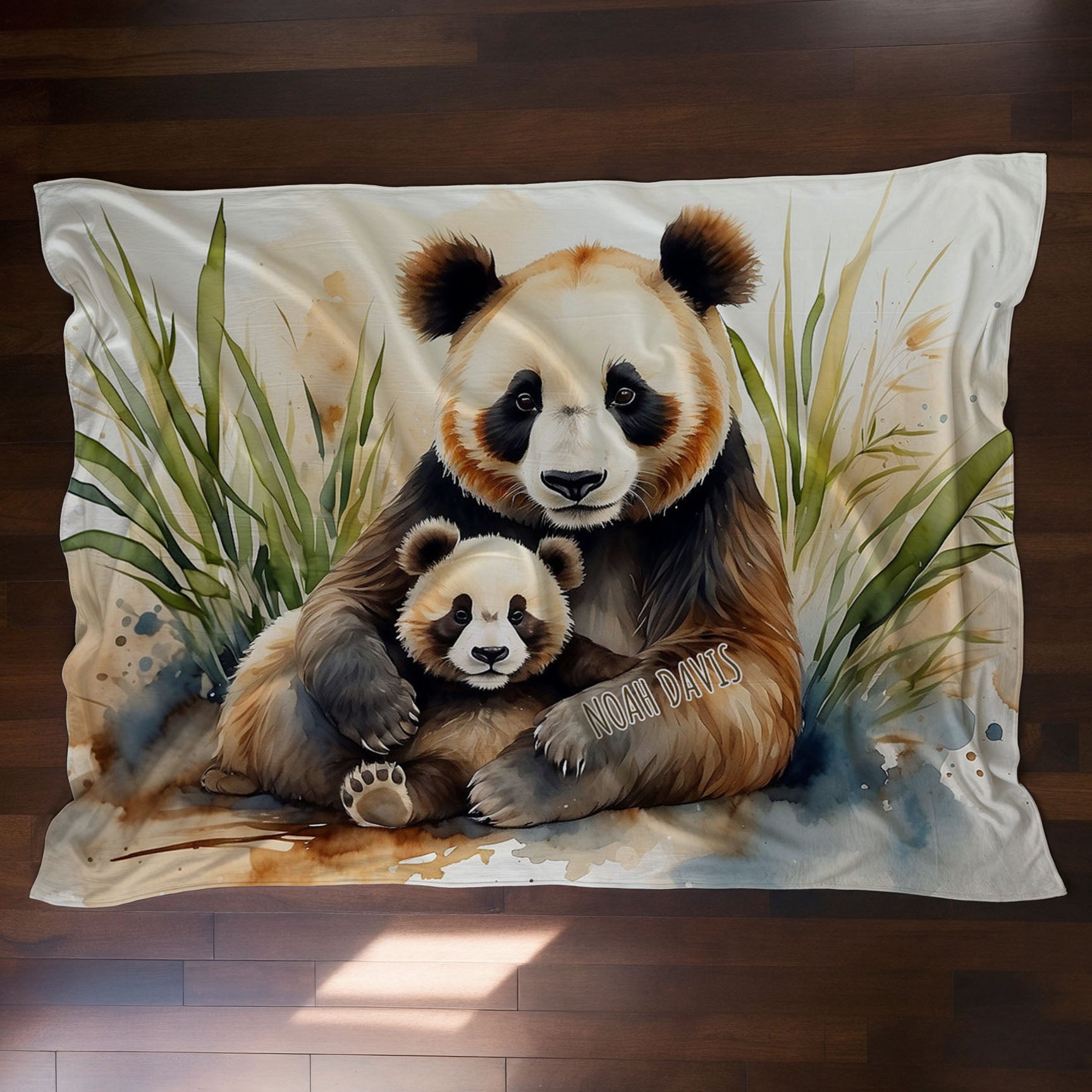 Panda personalized blanket for newborn and kids - Panda Hugs