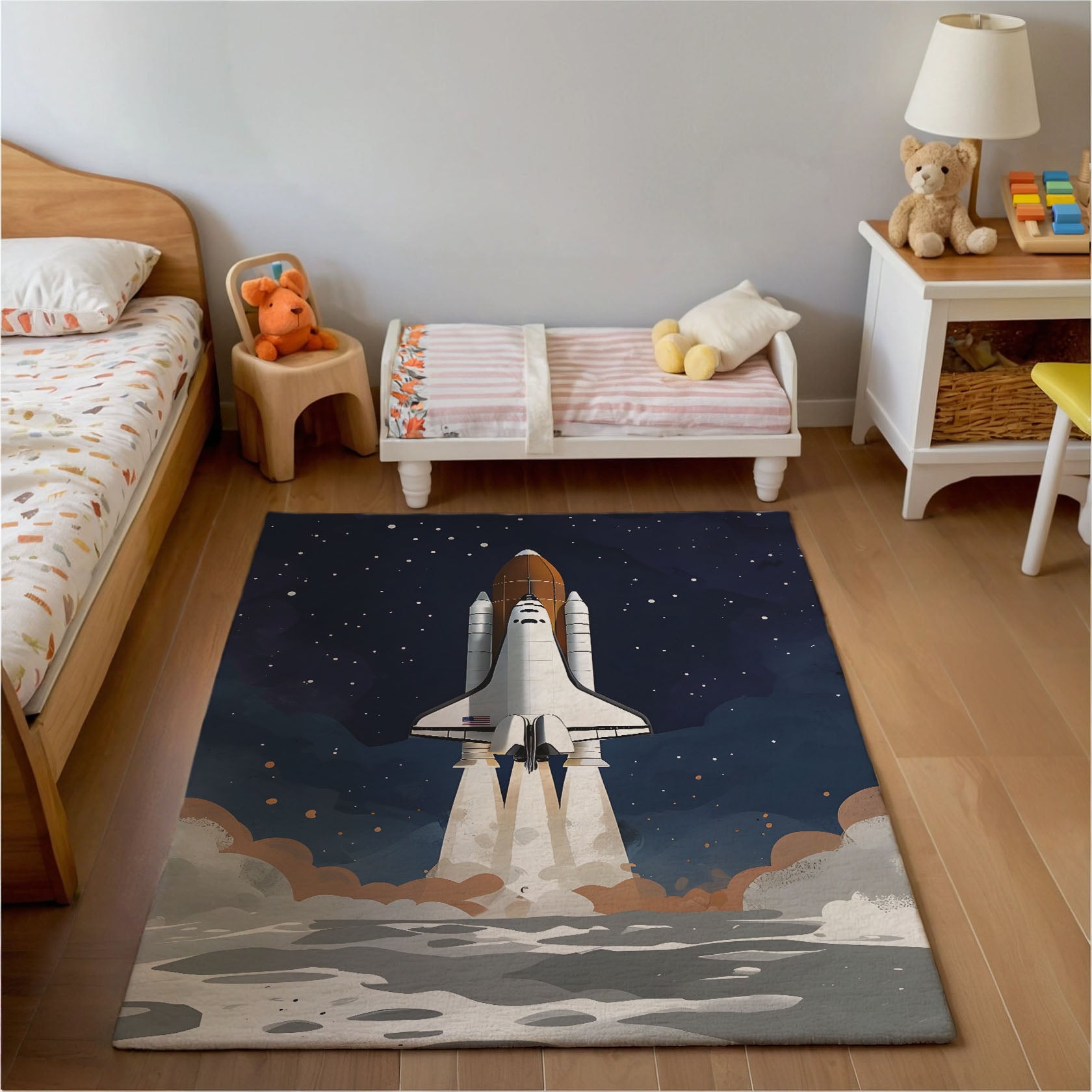 Nursery and Kids Space Rug - Rocket Dreams