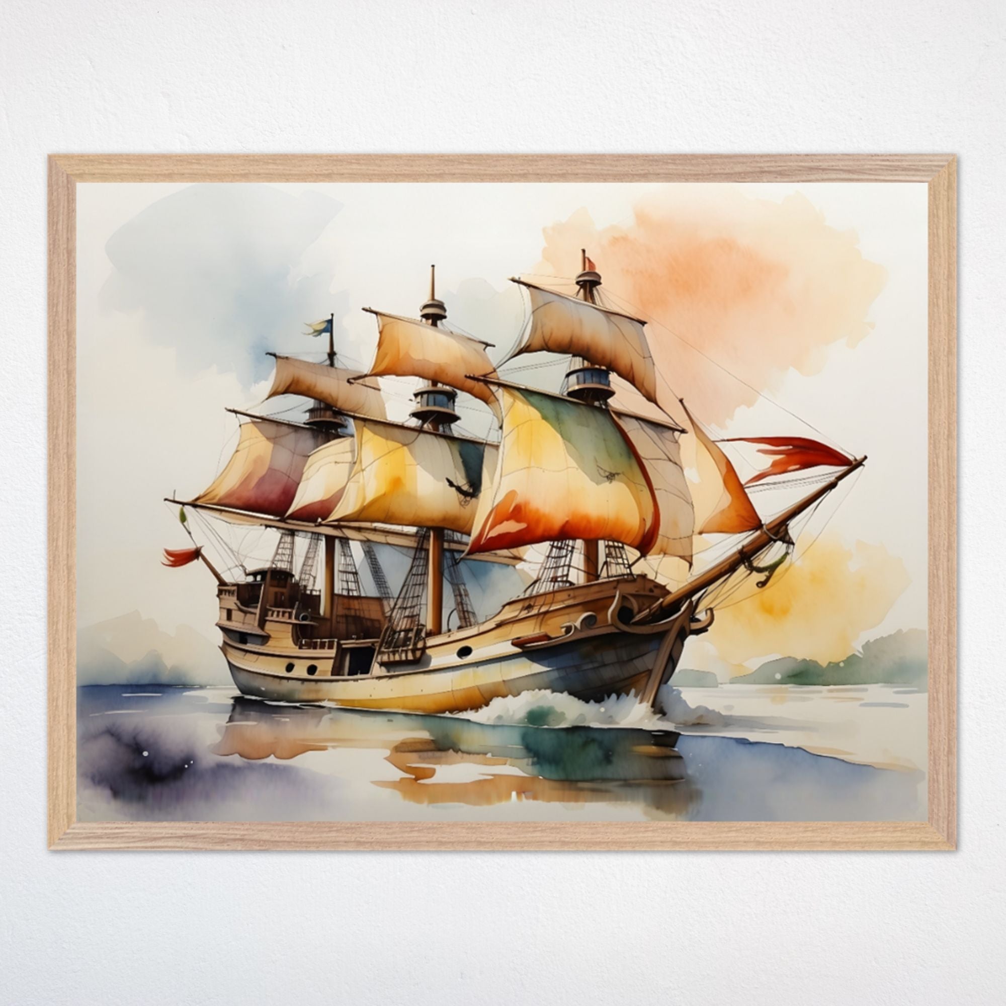 Pirate Wall Art for Kids and Baby Rooms - Misty Sea Voyager