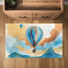 Nursery and Kids Hot Air Balloon Area Rug - Balloon Over Bluffs