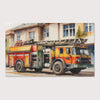 Nursery and Kids Firetruck Rug - Flame Fighter