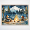 Bear Wall Art for Nursery and Kids Rooms - Bear Bonfire Bash