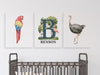 3 Pieces Personalized Birds Wall Art