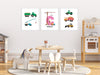 3 Pieces Personalized Construction Trucks Wall Art