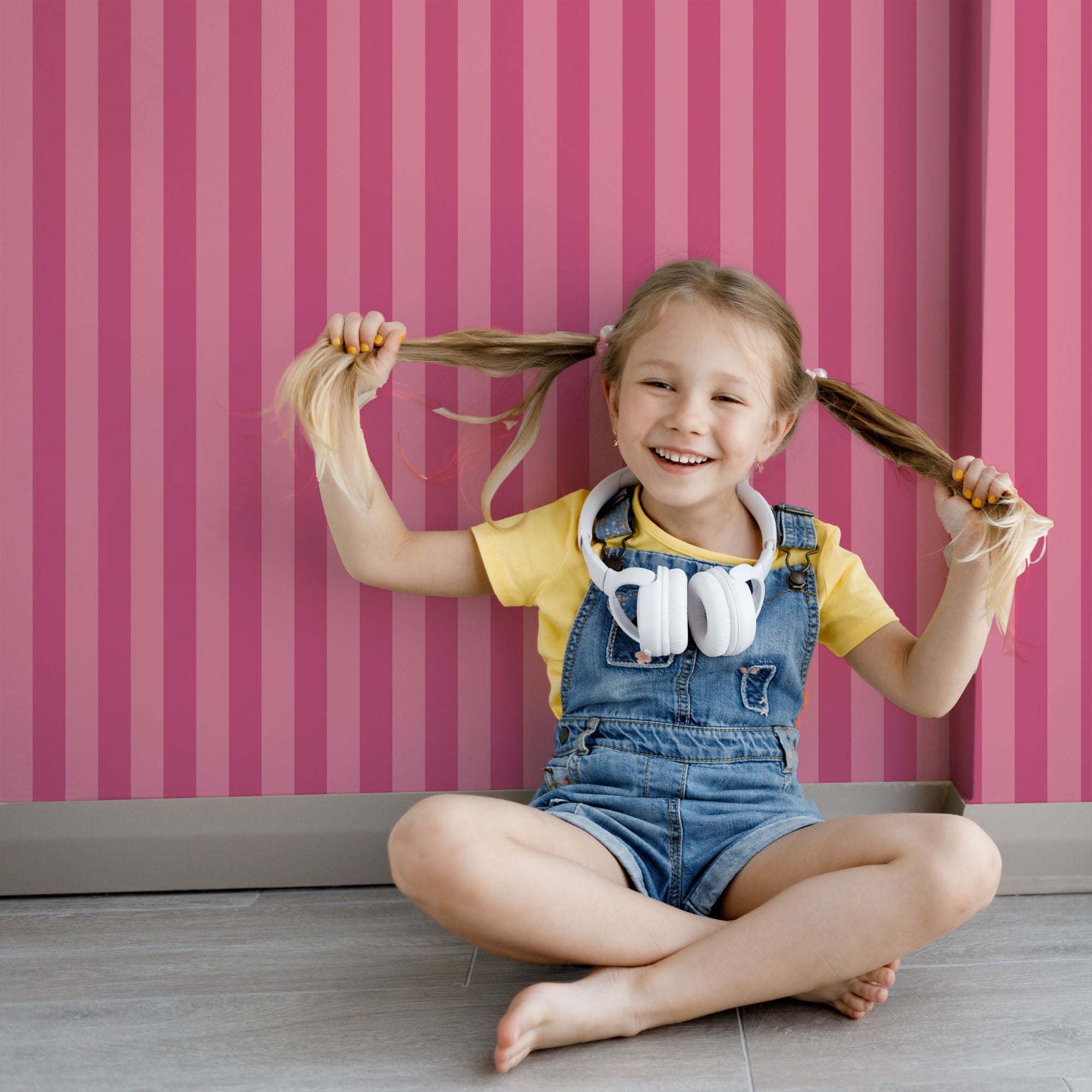 Kids and Nursery Hot Pink Wallpaper - Color It Pink