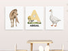 3 Pieces Personalized Farm Animals Wall Art
