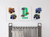 3 Pieces Personalized Monster Truck Wall Art