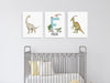 3 Pieces Personalized Dinosaur Wall Art