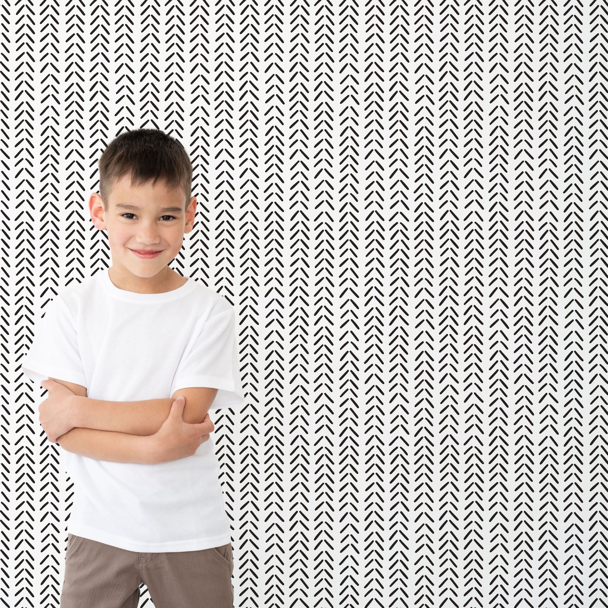 Kids and Nursery Boho Wallpaper - Dainty Herringbone