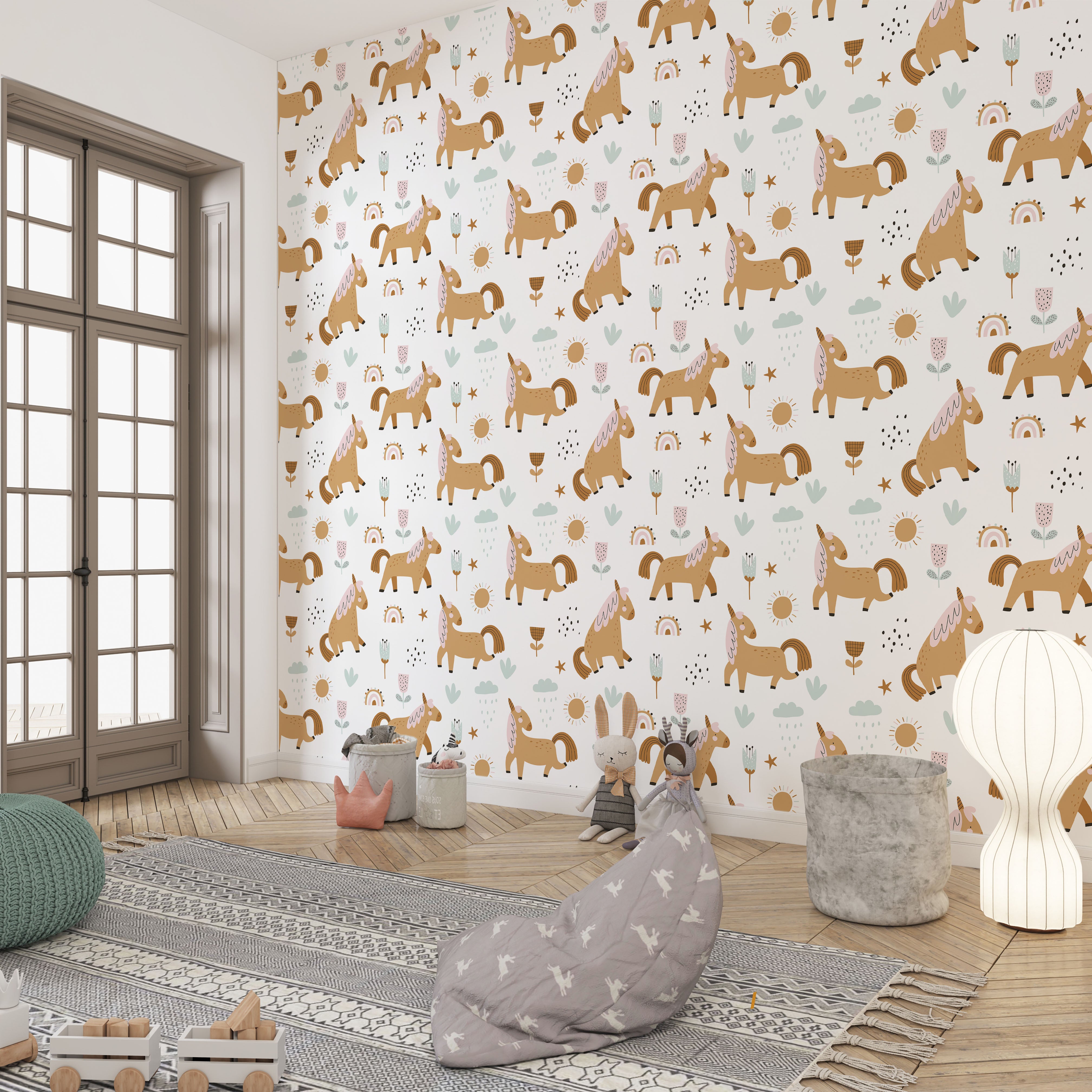 Unicorn Peel and Stick Wallpaper or Traditional Wallpaper - Unicorn Dreams