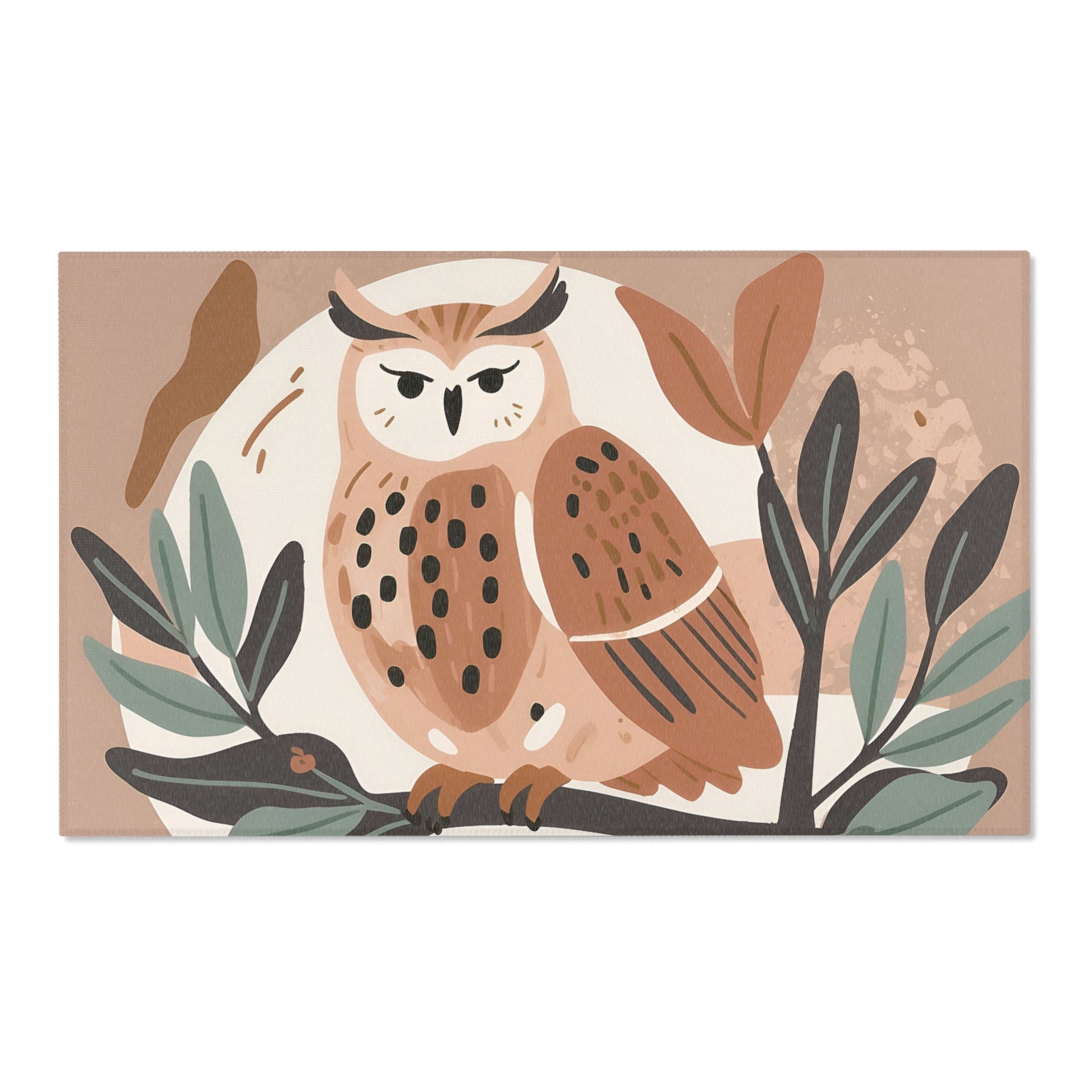 Owl Area Rug for Kids and Nursery Rooms - Forest Sentinel