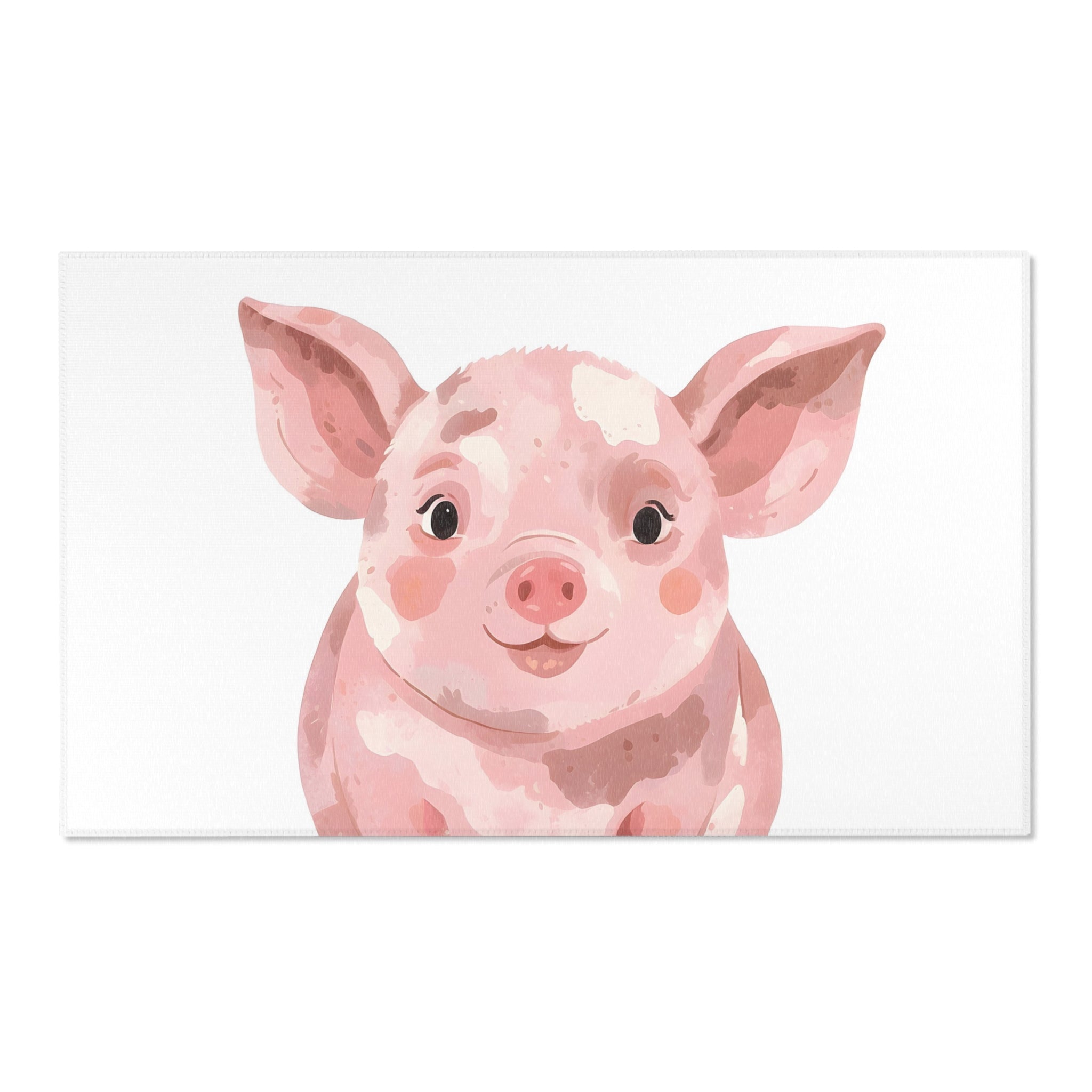 Nursery and Kids Pig Area Rug - Chubby Cheeks