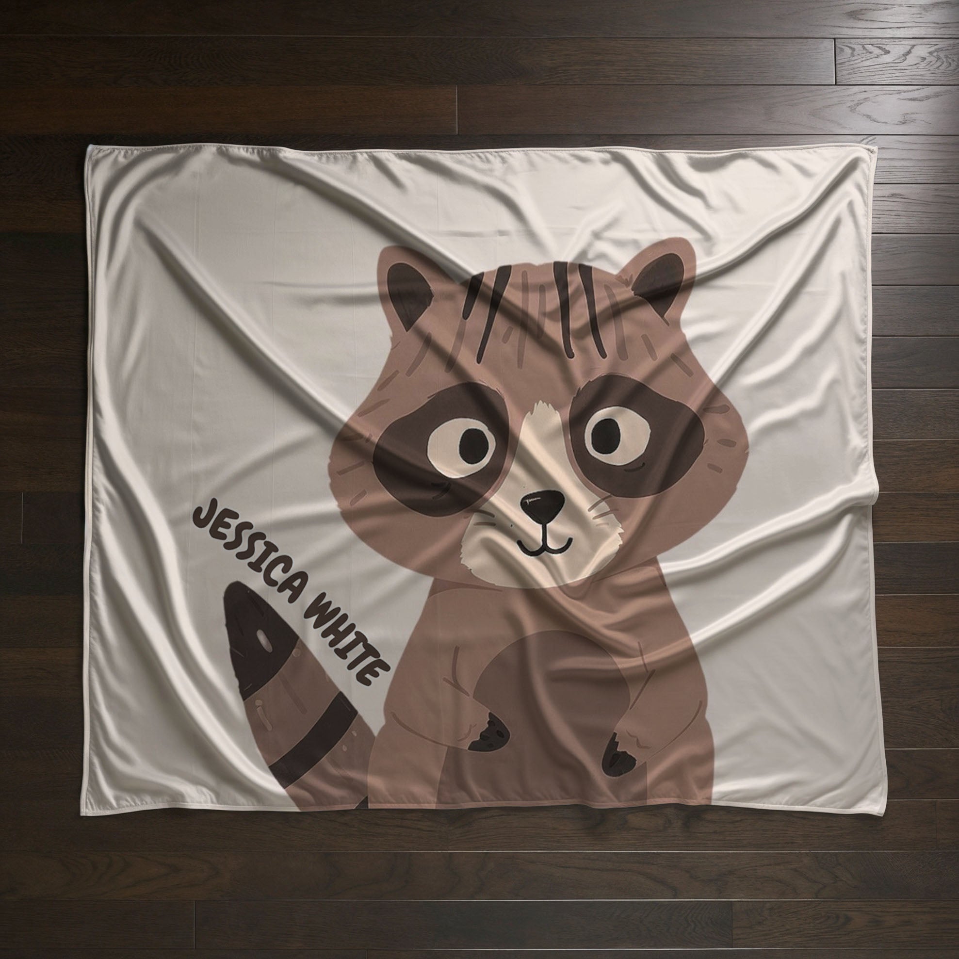 Raccoon personalized blankets for kids and babies - Bandit Eyes