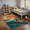 Surfing Area Rug for Kids and Nursery Rooms - Ocean Glow