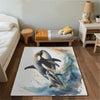 Whale Area Rug for Kids and Nursery Rooms - Orca Joy