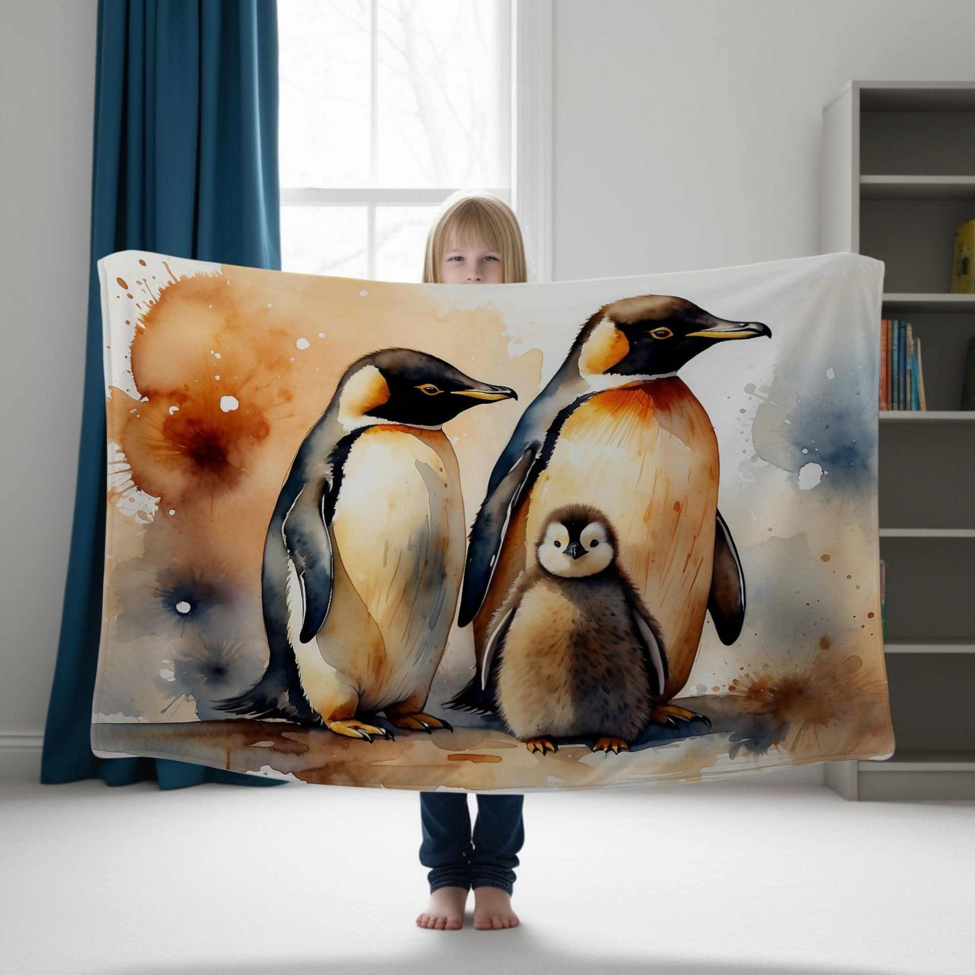 Penguin personalized blanket for newborn and kids - Waddle Squad