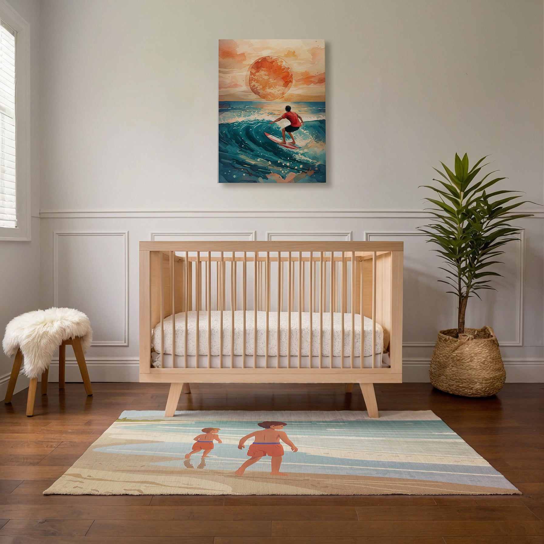 Surfing Wall Art for Nursery and Kids Rooms - Ocean Glow