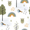 Rainbow Peel and Stick or Traditional Wallpaper - Avian Melodies