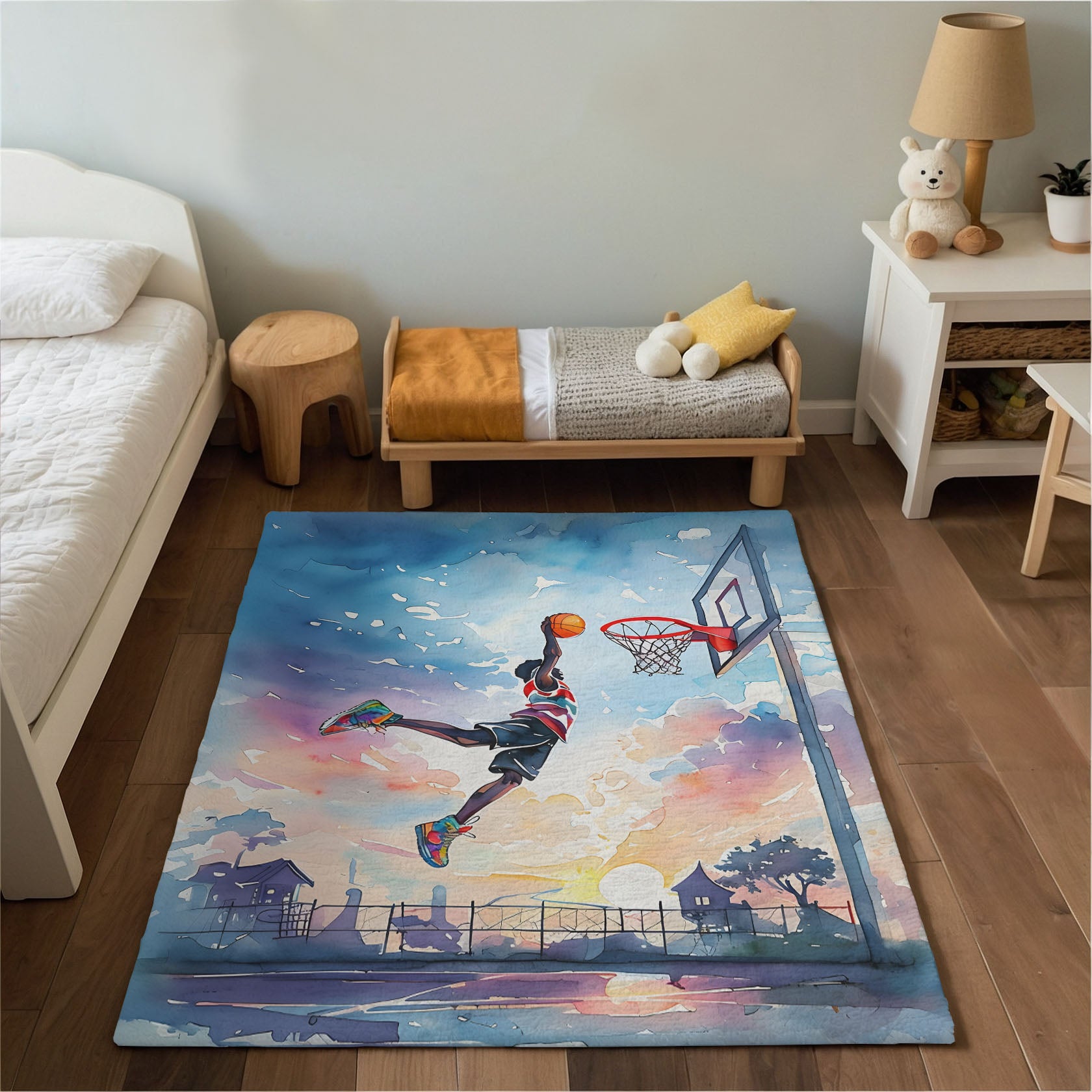 Kids and Nursery Basketball Rug - Sky High