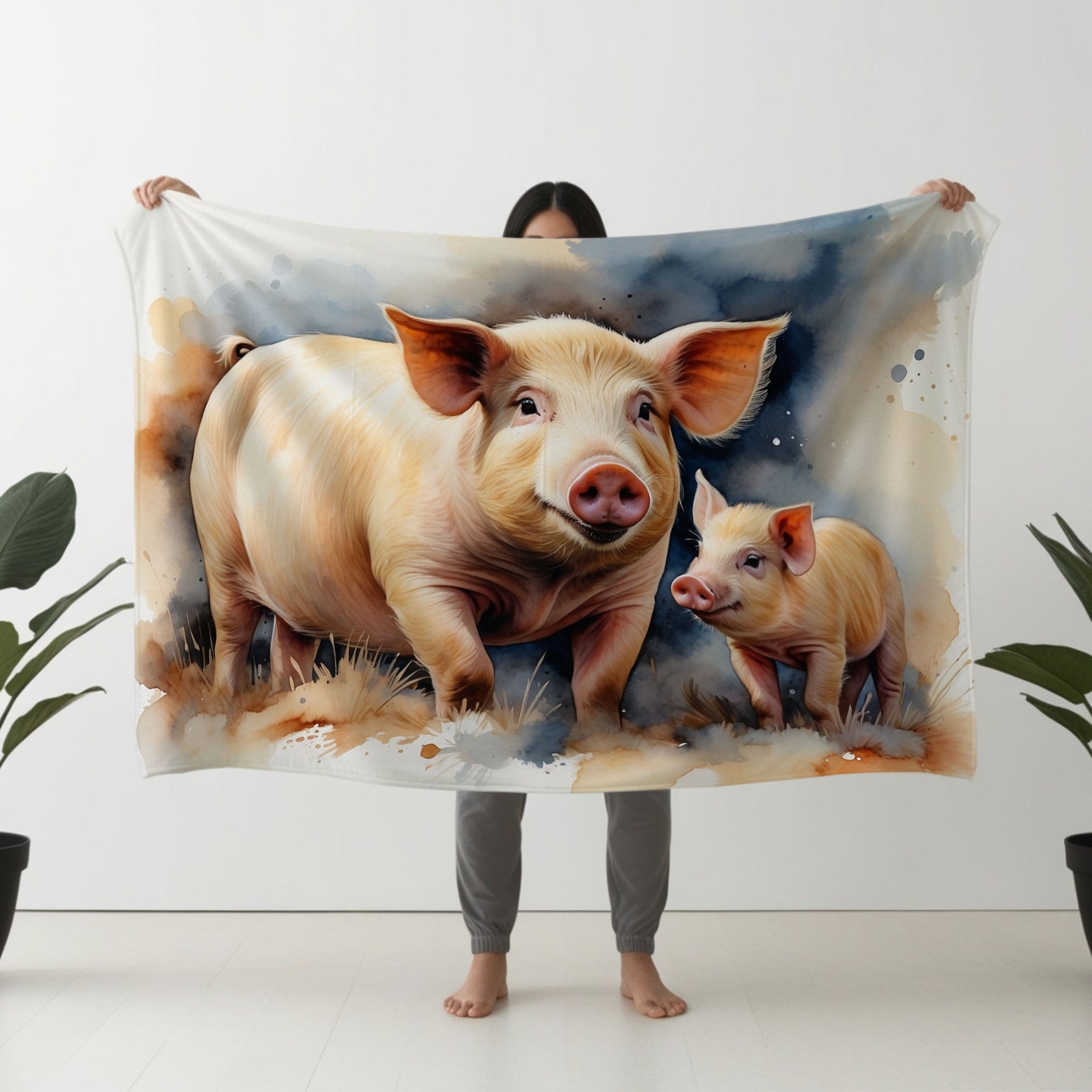 Pig personalized blanket for newborn and kids - Squeal Squad