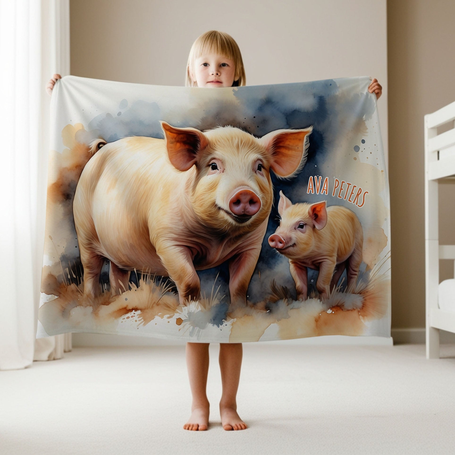 Pig personalized blanket for newborn and kids - Squeal Squad