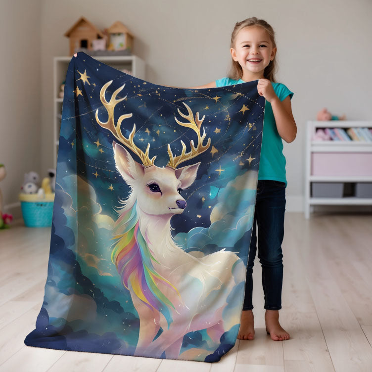 Deer personalized name blankets - Dreamy Doe