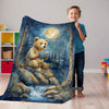 Bear personalized name blankets - Forest Fables