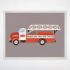 Firetruck Wall Art for Nursery and Kids Rooms - Rapid Red Rover