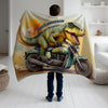 Motorcycle personalized blankets for kids and babies - Roaring Rider Rex