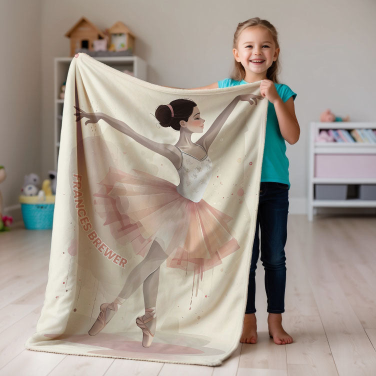 Ballerina personalized blankets for kids and babies - Tiny Twinkle