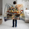 Pirate personalized blanket for newborn and kids - Misty Sea Voyager