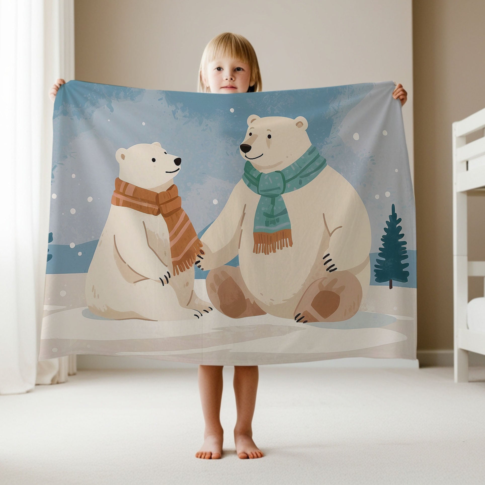 Polar Bear personalized blankets for kids and babies - Chilly Companions