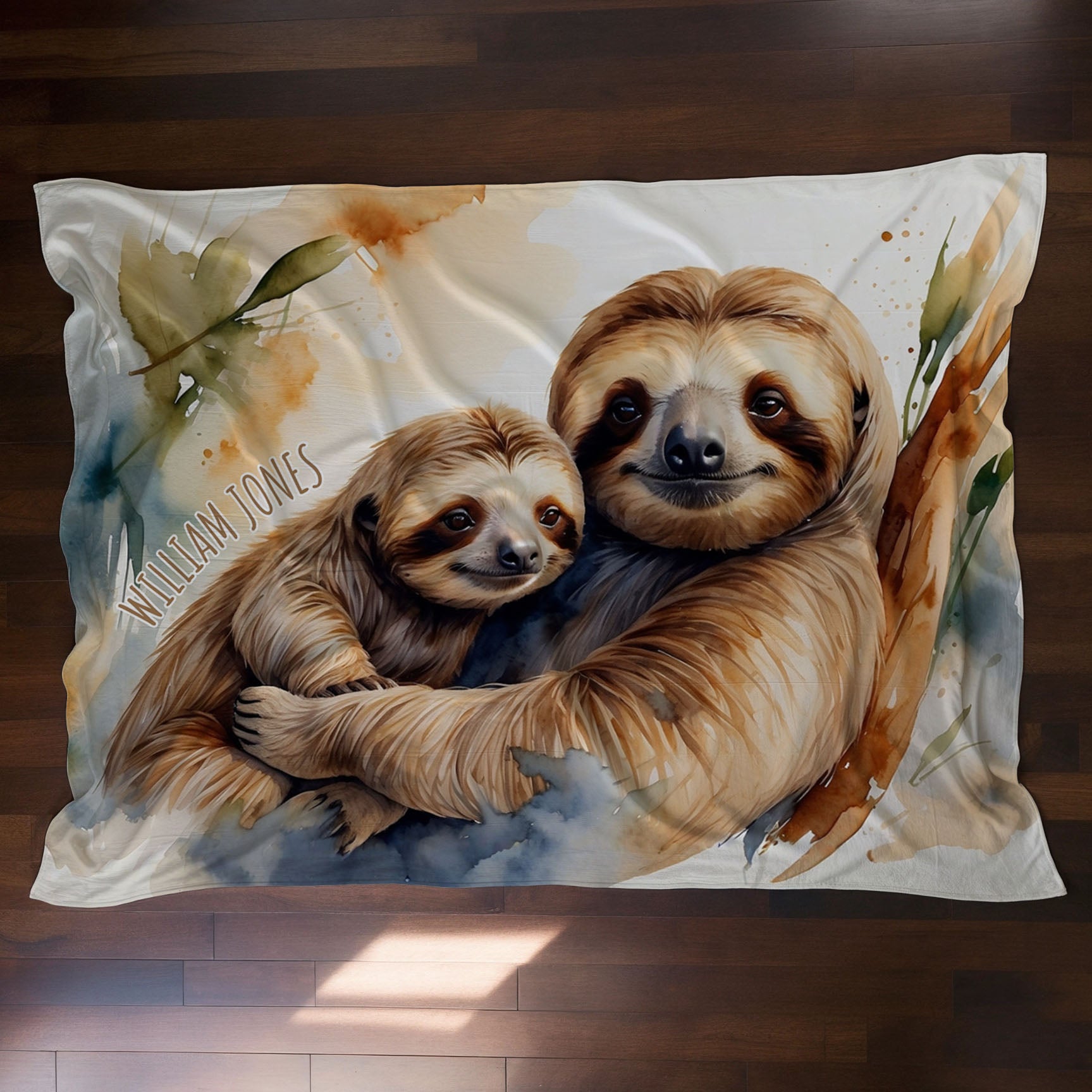 Sloth personalized name blankets - Slow Hugs