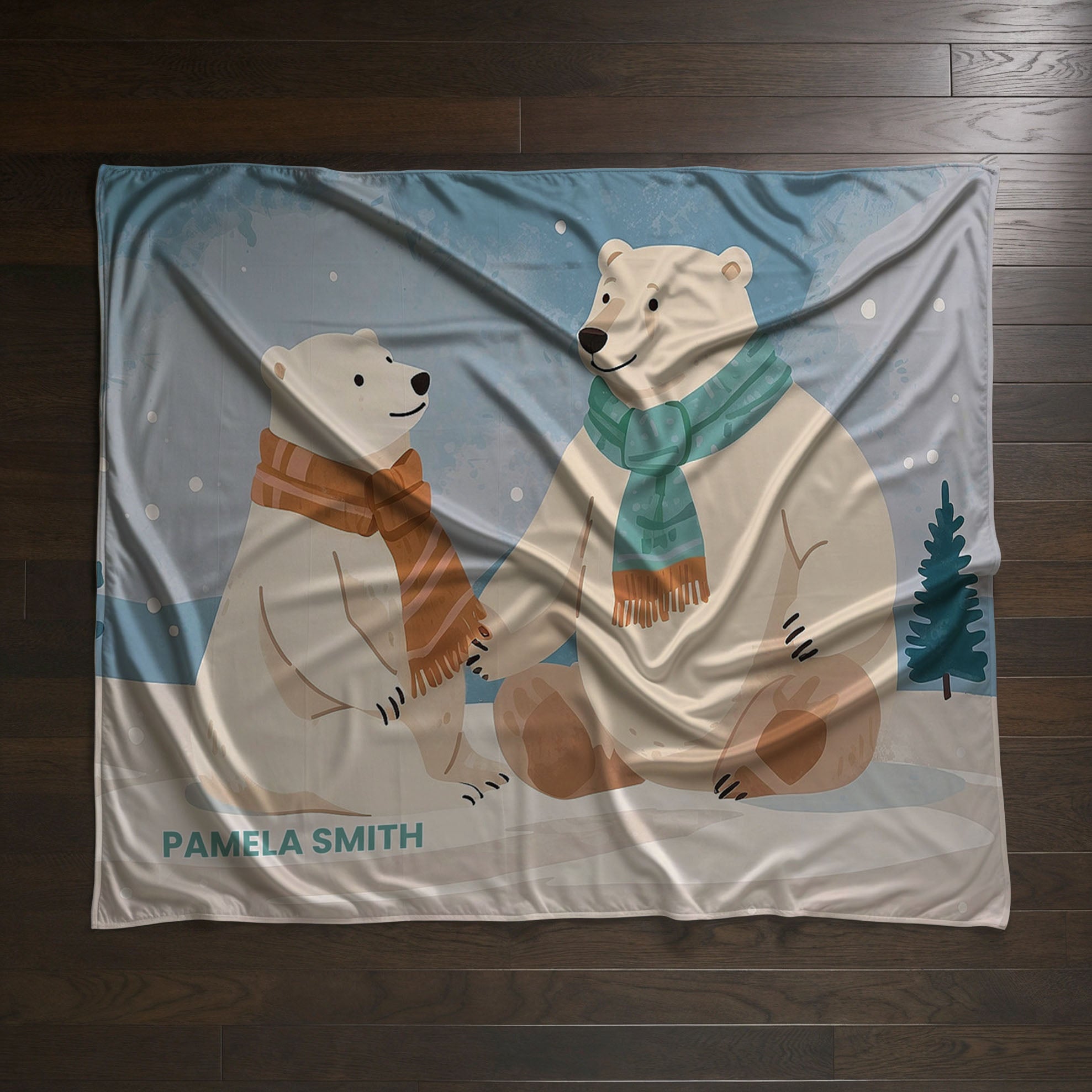 Polar Bear personalized blankets for kids and babies - Chilly Companions