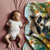 Raccoon personalized blanket for babies and kids - Raccoon Bloom