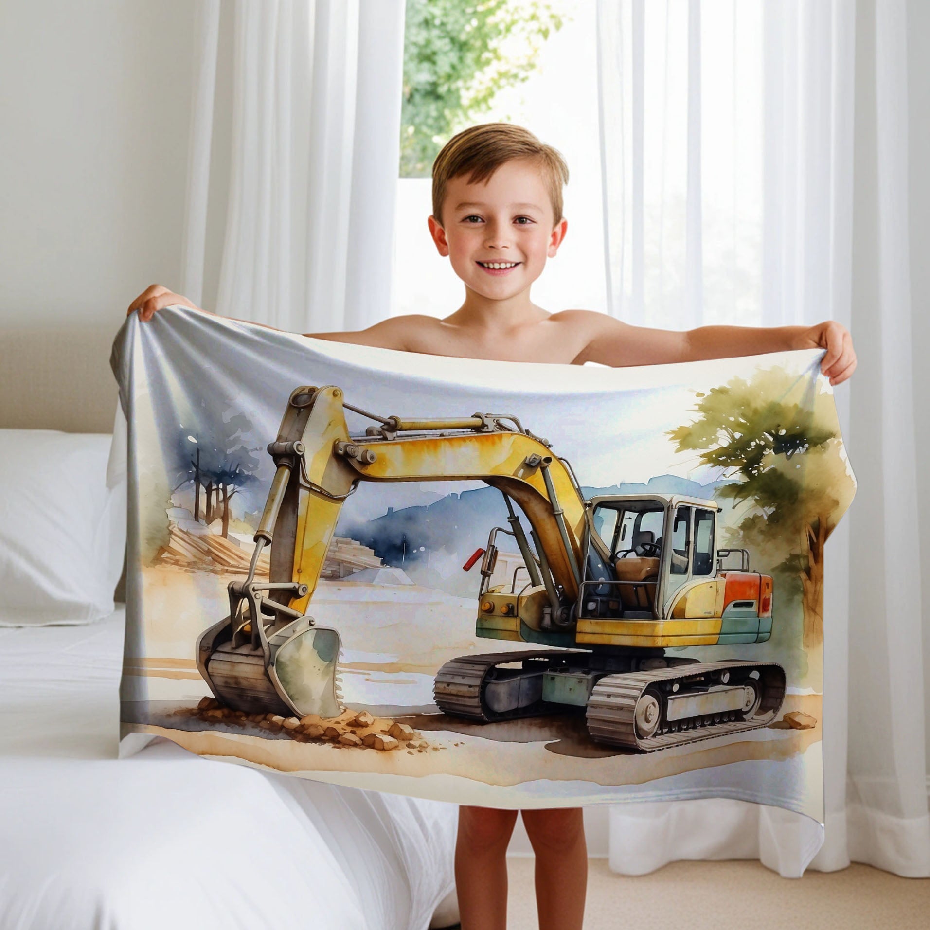 Construction personalized blanket for babies and kids - Claw Commander