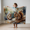 Squirrel personalized blankets for kids and babies - Squirrel Chatter