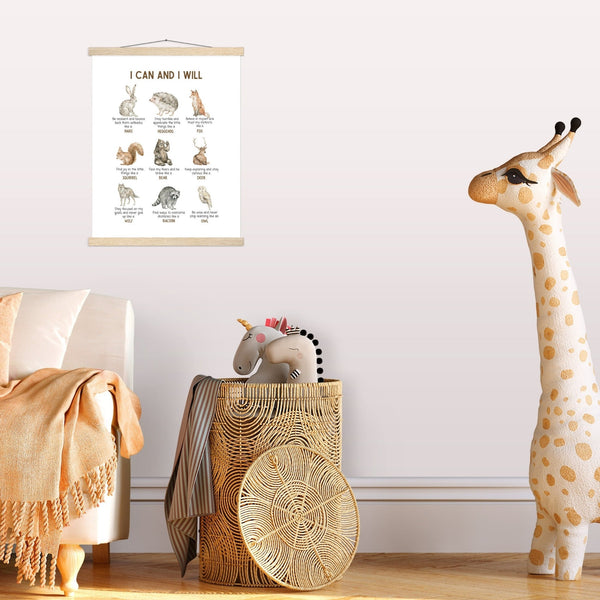 Positive Affirmations Forest Animals Wall Art