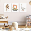 3 Pieces Personalized Farm Animals Wall Art