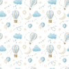 Hot Air Balloon Peel and Stick or Traditional Wallpaper - Blue Skies