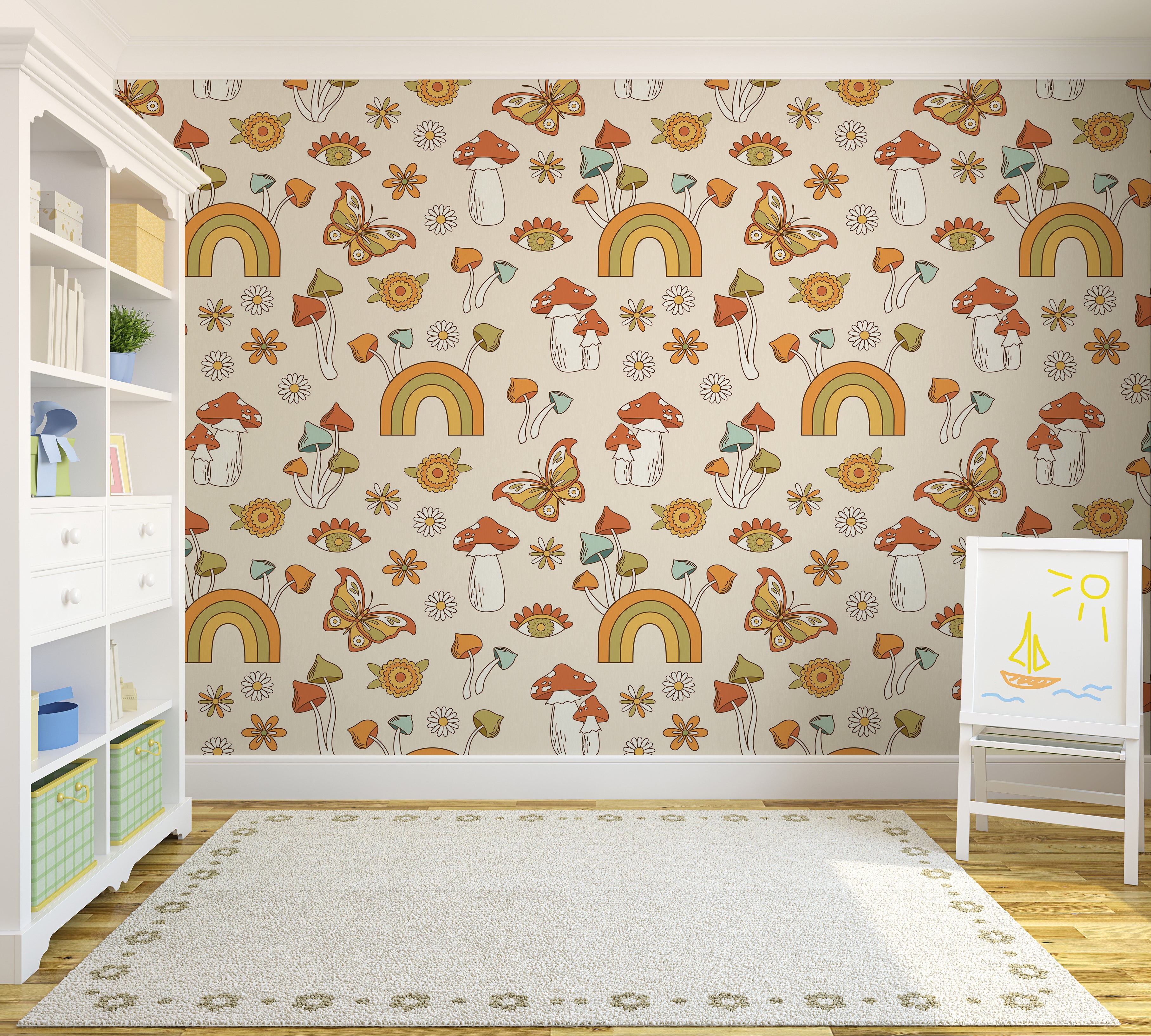 Rainbow Wallpaper for Nursery and Kids Rooms - Mystical Garden