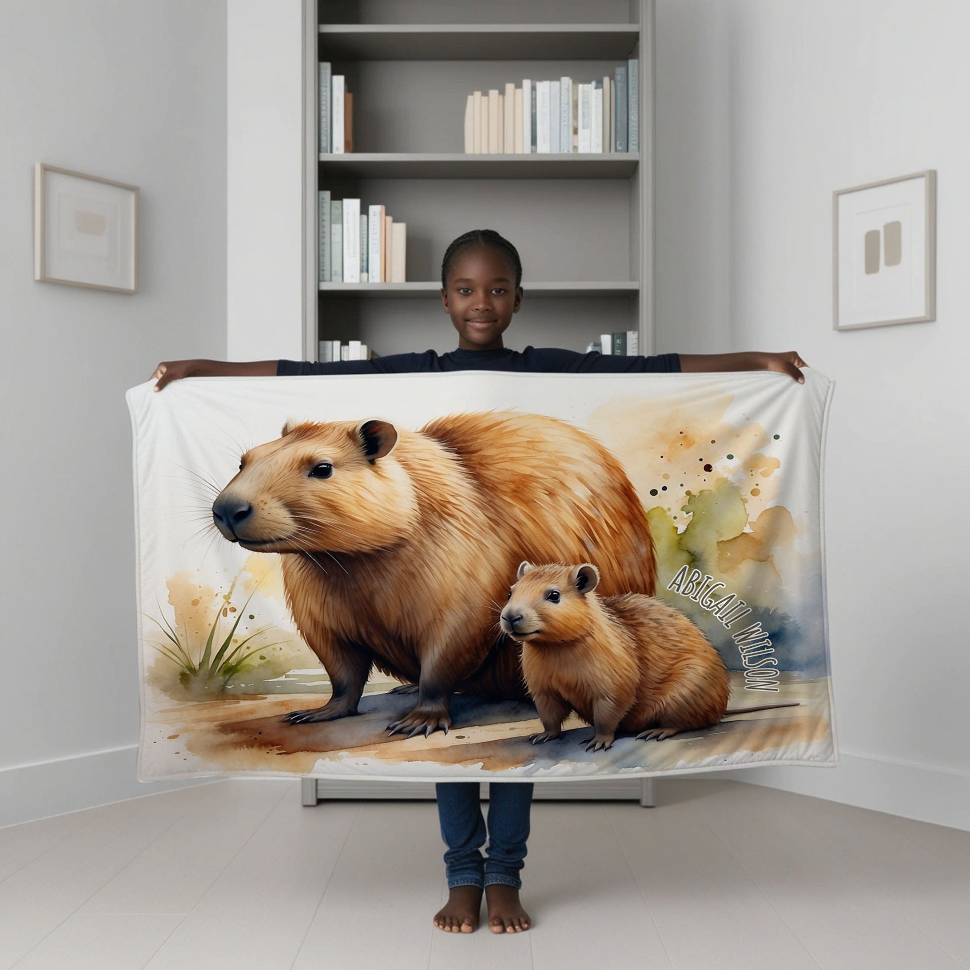 Capybara personalized blanket for newborn and kids - Cappy Crew