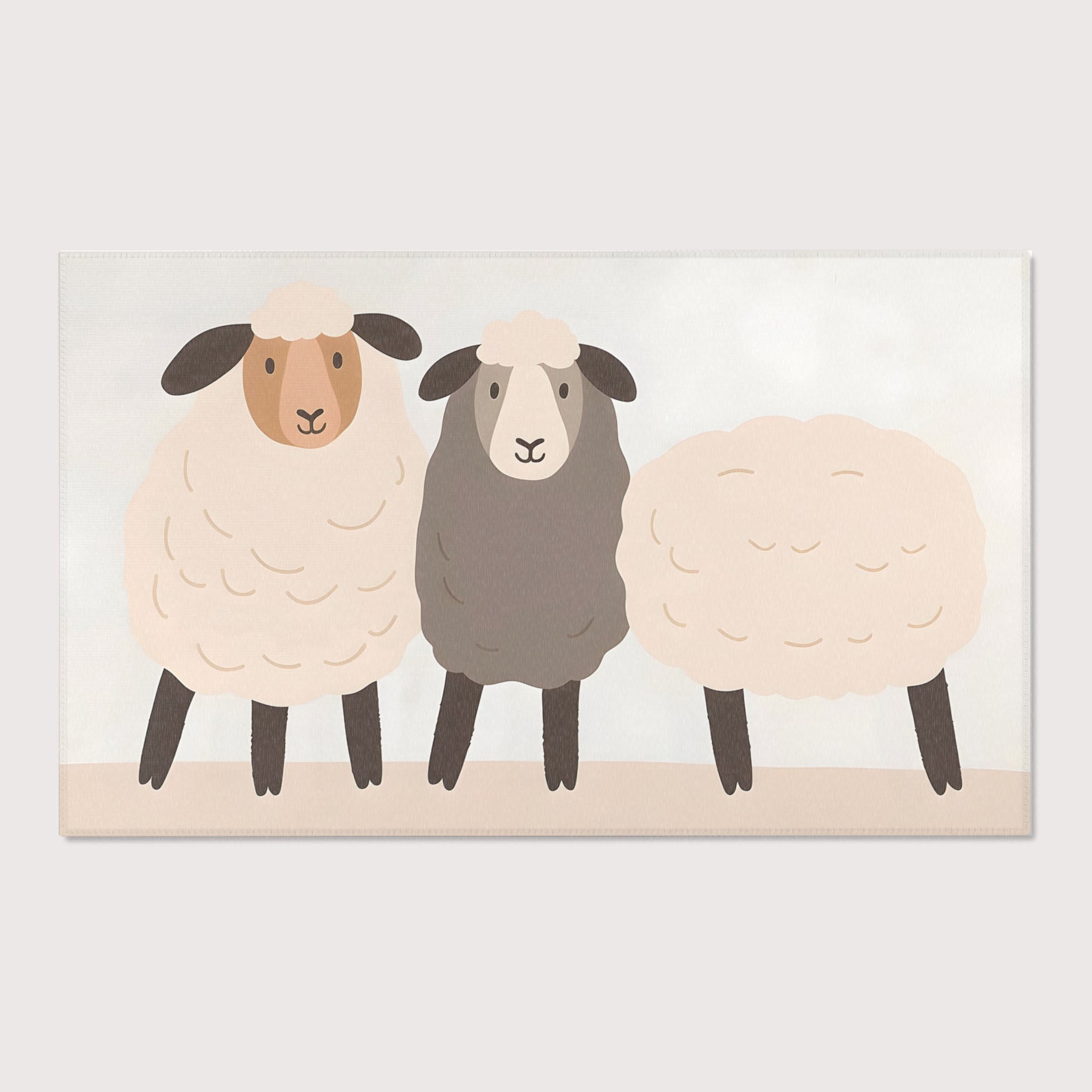 Nursery and Kids Sheep Area Rug - Baa Baa Bunch