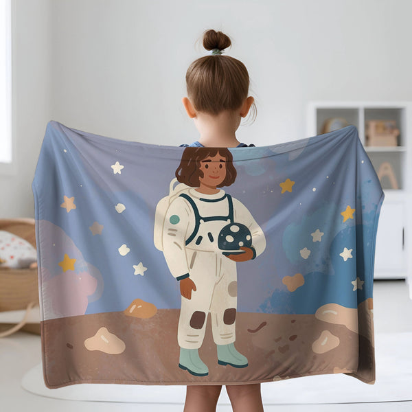 Space personalized children's blankets - Moonwalker Magic