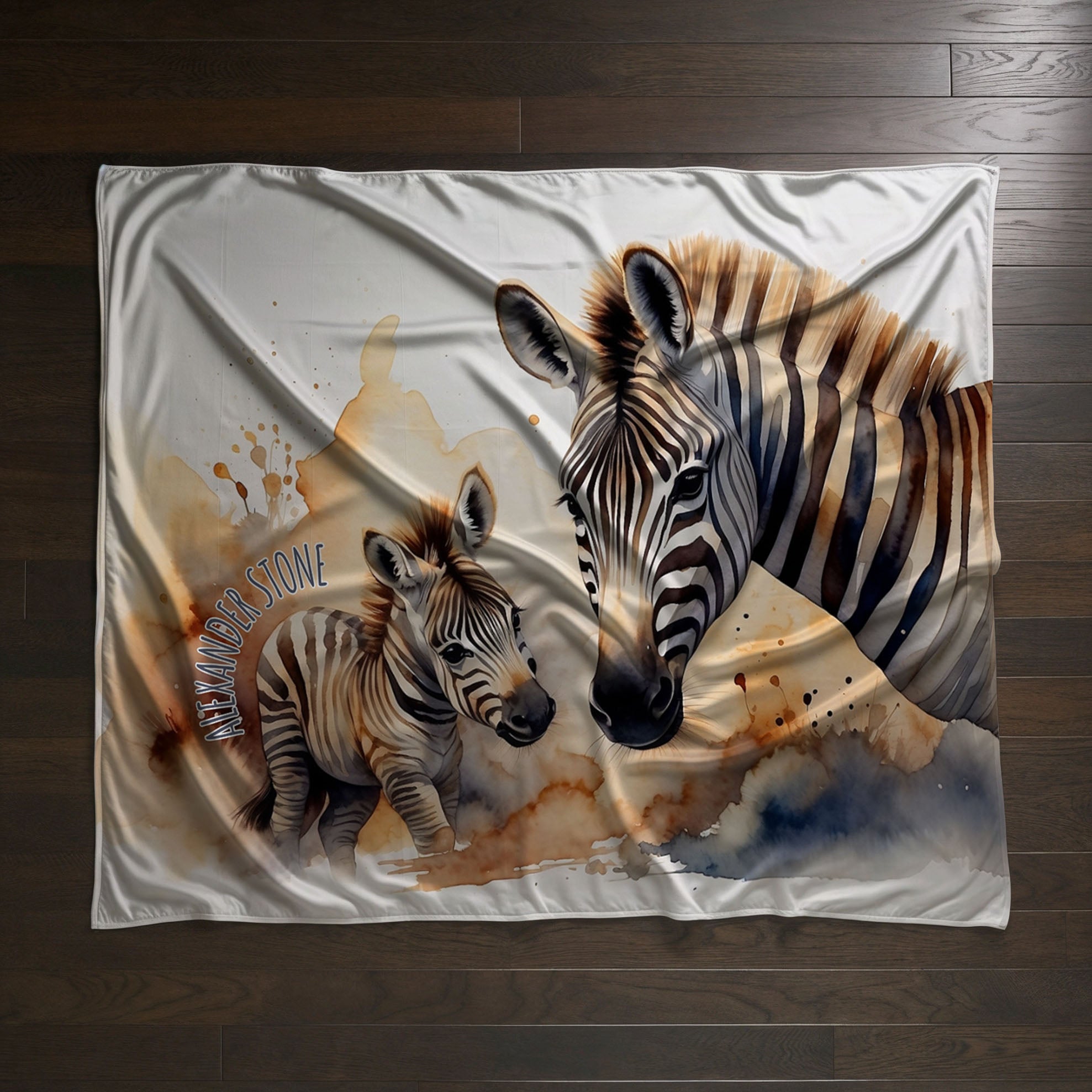 Zebra personalized blanket for newborn and kids - Zebra Zigzag