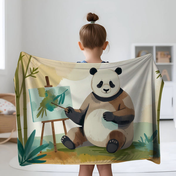 Panda personalized blankets for kids and babies - Panda Picasso