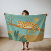 Leopard personalized blankets for kids and babies - Lazy Leopard Lounging