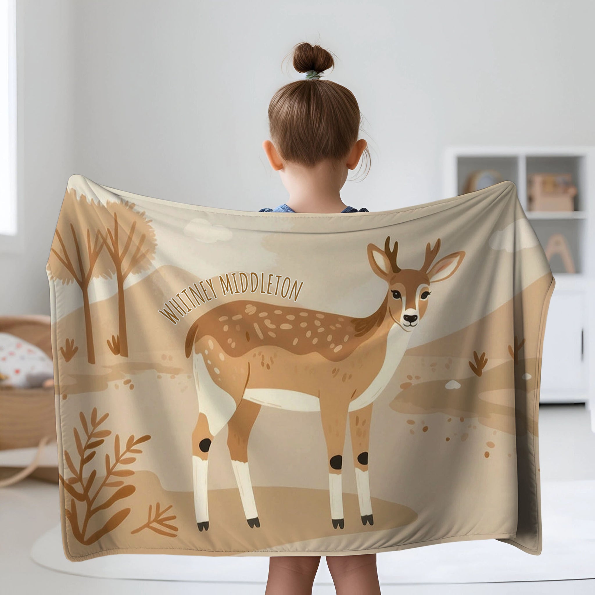 Deer personalized blanket for newborn and kids - Dune Deer