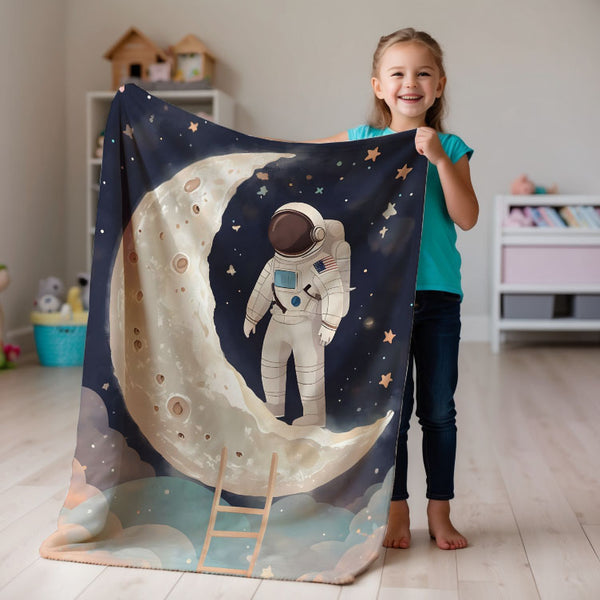 Astronaut personalized blanket for newborn and kids - Space Scout